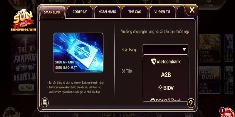 Hướng dẫn nạp tiền Sunwin từng bước cụ thể